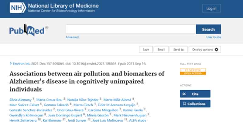 PubMed ¿Calidad de aire y Alzheimer? Una verdad incómoda